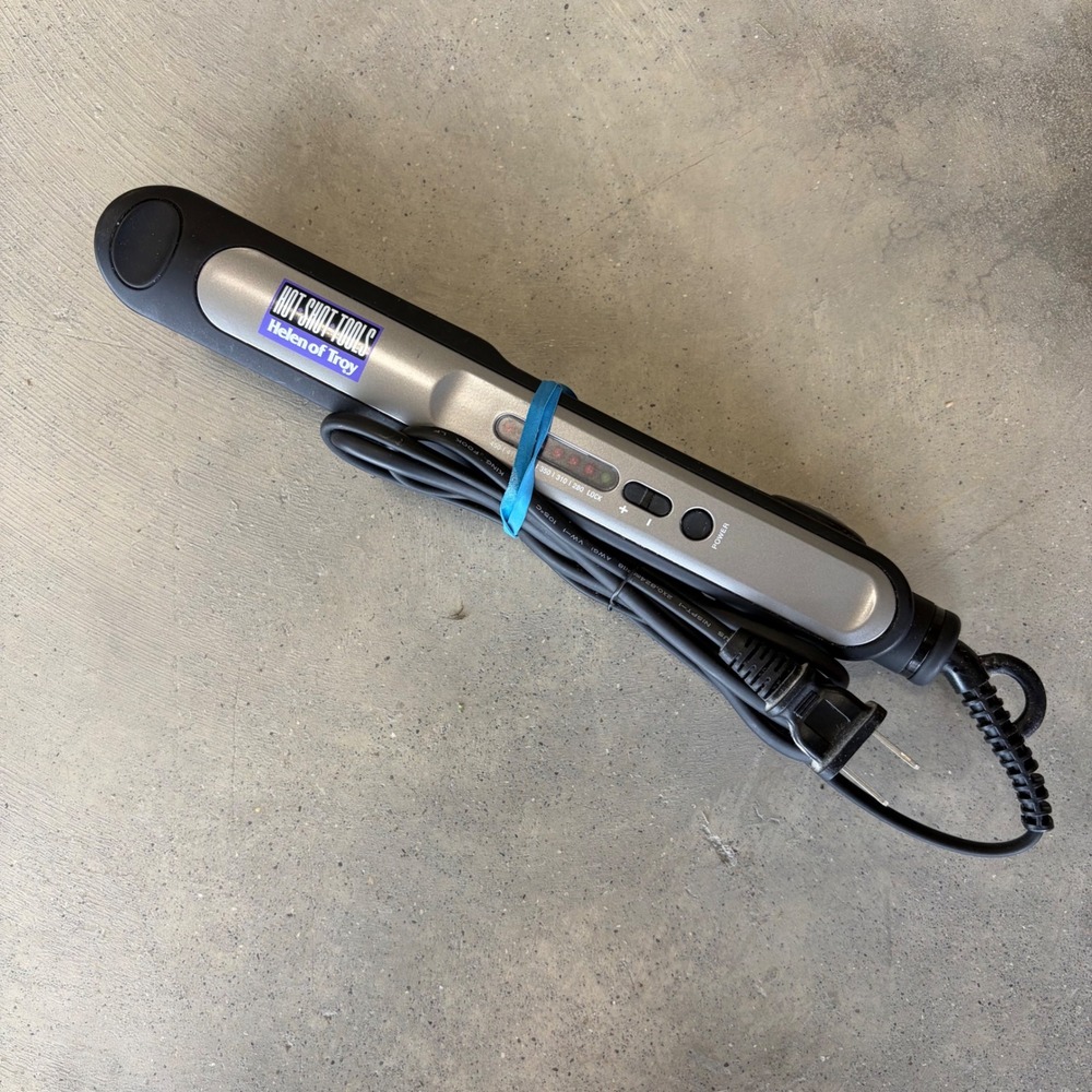 Hot Shot Tools Helen of Troy Ceramic Flat Iron Hair Straightener 1 Inch 450F